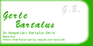 gerle bartalus business card